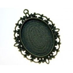 Medaillon for cabochon 61x48mm (ins.30x40mm) BRONZE COLOR