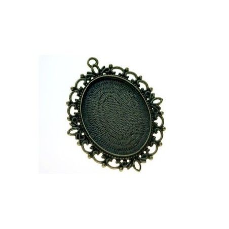 Medaillon for cabochon 61x48mm (ins.30x40mm) BRONZE COLOR