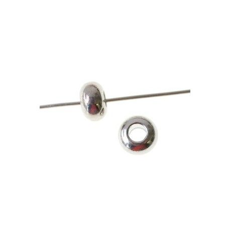 Ronde épaisse 7x4mm ARGENTÉ x4  - 1