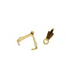 Bail clips lys flower 8mm GOLD COLOR x6