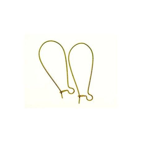 Crochet BO 37x15mm DORÉ PATINÉ x2  - 1