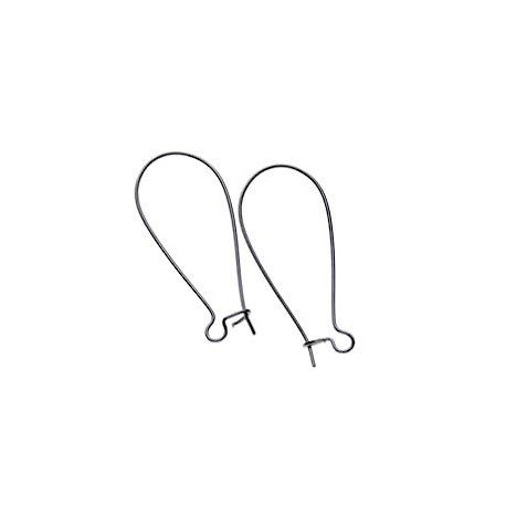 Crochet BO 37x15mm ÉTAIN x2  - 1