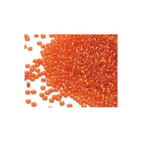 Rocaille 15/0 Miyuki 0009 Bright Orange Tr. Silver Lined x7g  - 1