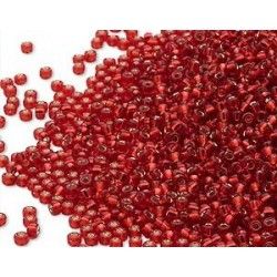 Seed beads 15/0 Miyuki 0011 Dark Red Tr. Silver Lined x7g