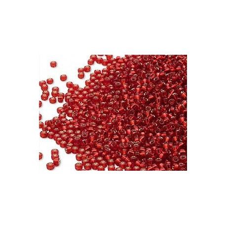Rocaille 15/0 Miyuki 0011 Dark Red Tr. Silver Lined x7g  - 1