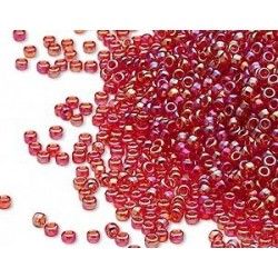 Seed beads 15/0 Miyuki 0254 Tr. Red AB x7g
