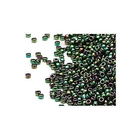 Rocaille 15/0 Miyuki 0465 Dark Green Iris Metallic x7g  - 1