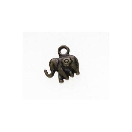 Breloque éléphant 12.5x12mm LAITON VIEILLI  - 1