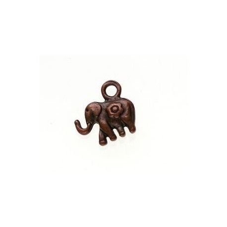 Breloque éléphant 12.5x12mm CUIVRE VIEILLI  - 1