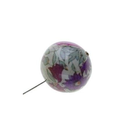 Perle Liberty 22mm Poppy and Daisy Fushia/Purple  - 1