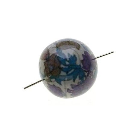 Perle Liberty 22mm Poppy and Daisy Blue/Lilas  - 1