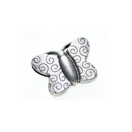 Fermoir Papillon aimanté 27.5x18mm ARGENTÉ VIEILLI  - 1