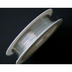 Brass wire 0.4mm SILVER COLOR, roll of 20m.