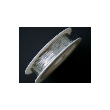 Fil laiton 0.4mm ARGENTÉ, bobine de 20m.  - 1