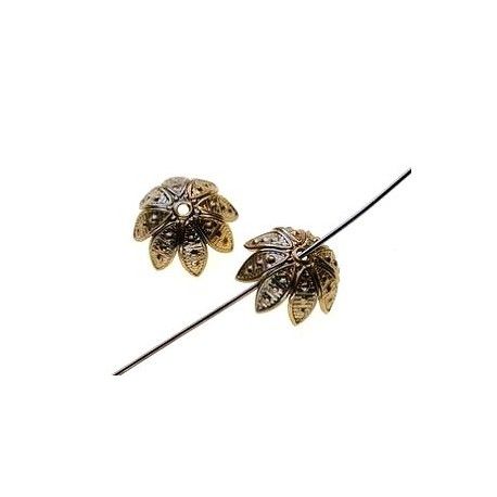 Calotte d.12mm h.6mm DORÉ PATINÉ x4  - 1