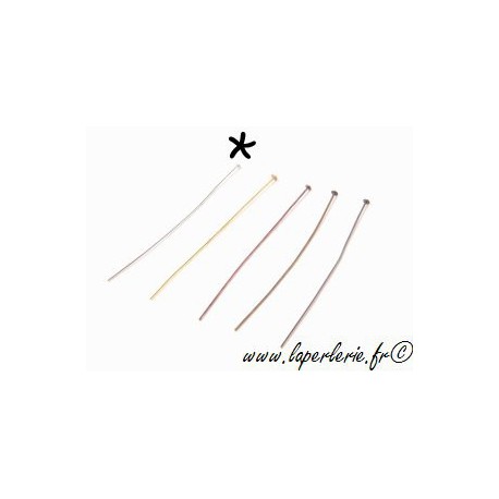 Tige clou 57x0.7mm ARGENTE x20  - 1