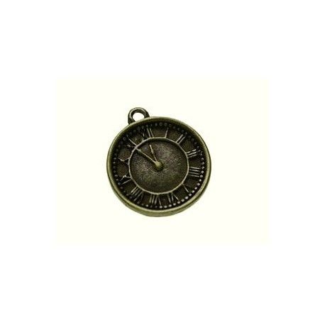 Breloque pendule 17x19.5mm LAITON VIEILLI  - 1