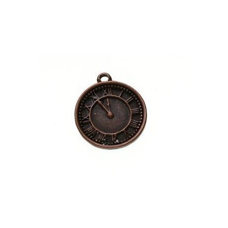 Breloque pendule 17x19.5mm CUIVRE VIEILLI  - 1