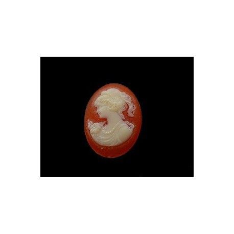 Cabochon Camée 18x13mm INDIAN RED  - 1