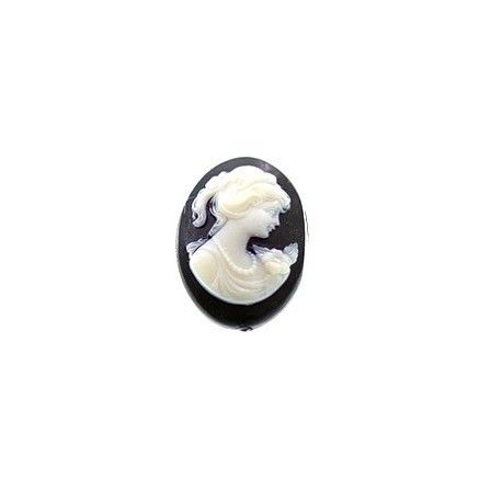 Cabochon Camée 18x13mm NOIR  - 1