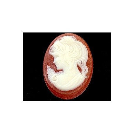 Cabochon Camée 25x18mm INDIAN RED  - 1