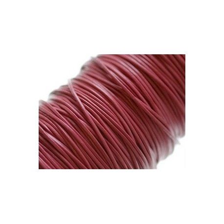 Cordon de cuir 1mm FRAISE ECRASÉE x1m  - 1
