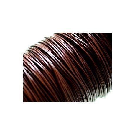Cordon de cuir 1mm MARRON x1m  - 1