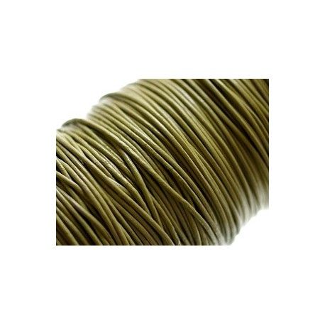 Cordon de cuir 1mm LIGHT OLIVINE x1m  - 1