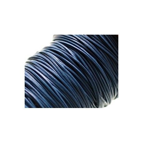 Cordon de cuir 1mm BLEU x1m  - 1