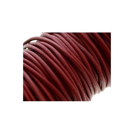 Cordon de cuir 2mm BORDEAUX x1m  - 1