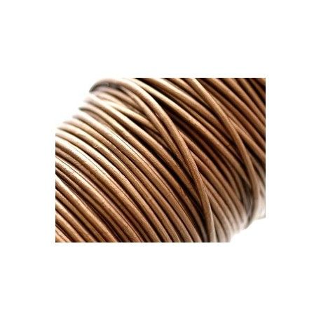 Cordon de cuir 2mm BRONZE x1m  - 1