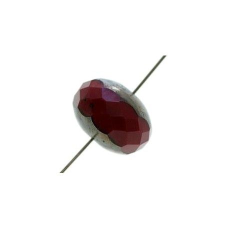 Ronde aplatie 17mm côté façon pierre DARK RED CORAL  - 1
