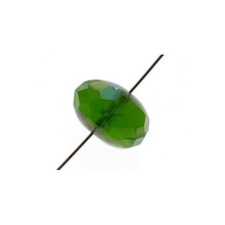 Ronde aplatie 17mm côté façon pierre VERT OPAL  - 1