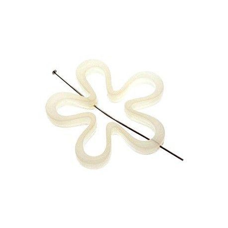 Fleur polyester évidée 43mm ÉCRU OPAL  - 1