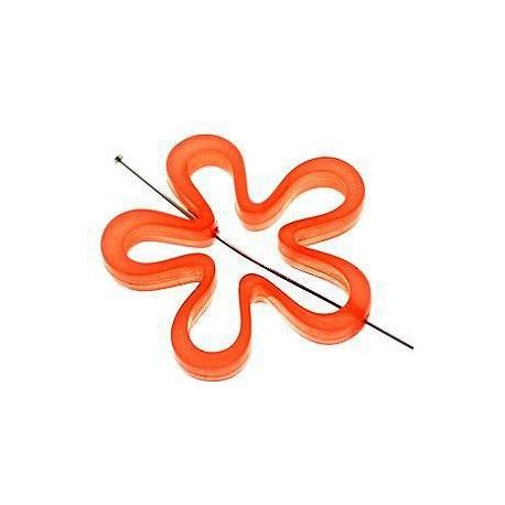 Fleur polyester évidée 43mm ORANGE OPAL  - 1