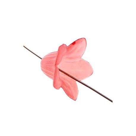 Fleur clochette 12.5x20mm ROSE PEACH OPAL x3  - 1