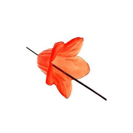 Fleur clochette 12.5x20mm ORANGE OPAL x3  - 1