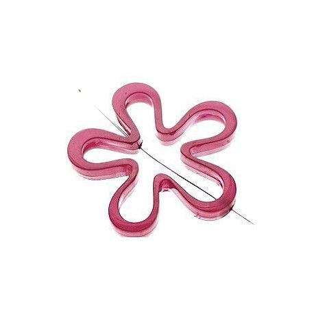 Fleur polyester évidée 43mm PRUNE OPAL  - 1