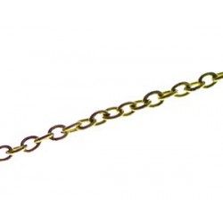 Chaine maillon ovale 2.2x3mm DORÉ PATINÉ x1m