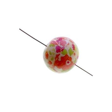 Perle liberty 22mm Betsy Orange/Rose/Anis  - 1