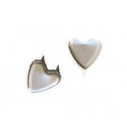 Heart studs 10mm SILVER COLOR x10