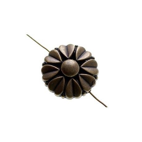 Marguerite aplatie polyester 22x11mm LAITON VIEILLI  - 1