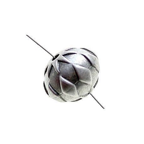 Ronde motif losange polyester 25x20mm ARGENTÉ VIEILLI  - 1