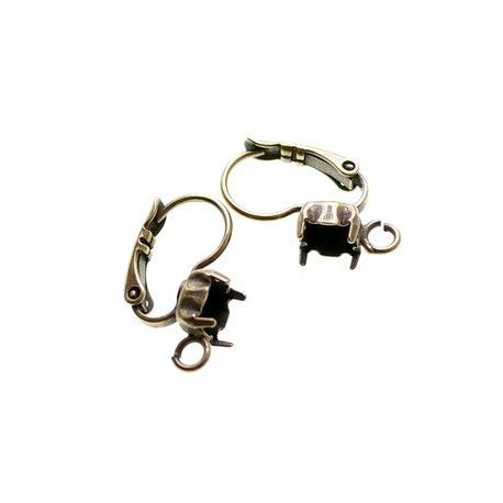 Dormeuse porte strass 1028 6mm LAITON VIEILLI x2  - 1