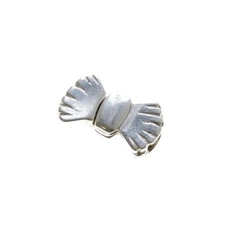 Noeud papillon aimanté 21x12mm ARGENTÉ PATINÉ  - 1