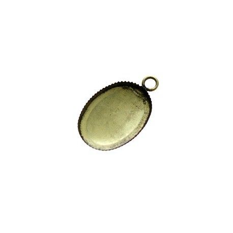 Support pour cabochon loupe 18X13mm LAITON VIEILLI  - 1
