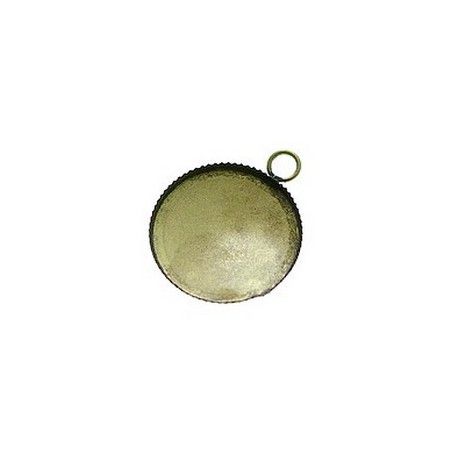 Support pour cabochon loupe 20mm LAITON VIEILLI  - 1