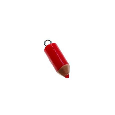 Breloque crayon en pâte polymère 22.4x7.3mm ROUGE  - 1