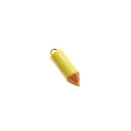 Breloque crayon en pâte polymère 22.4x7.3mm JAUNE  - 1