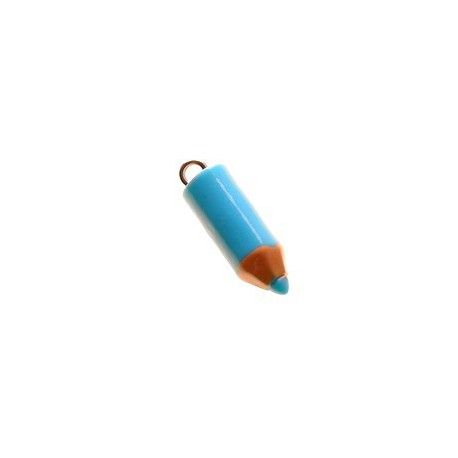 Breloque crayon en pâte polymère 22.4x7.3mm TURQUOISE  - 1